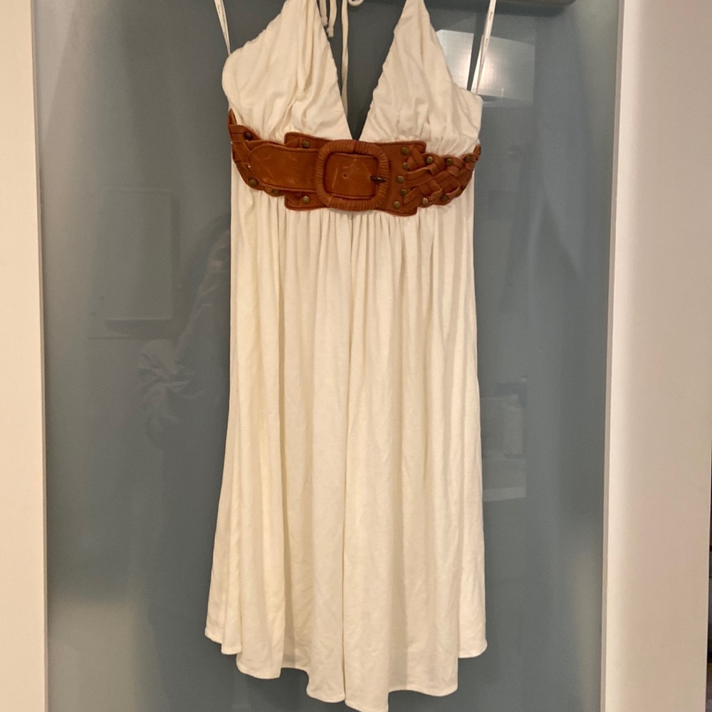 NWT Y2K LAGUNA BEACH celebrity SKY Dress white mini beach going out dress SMALL